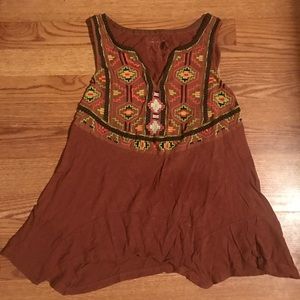 Anthro tribal print cotton tank top